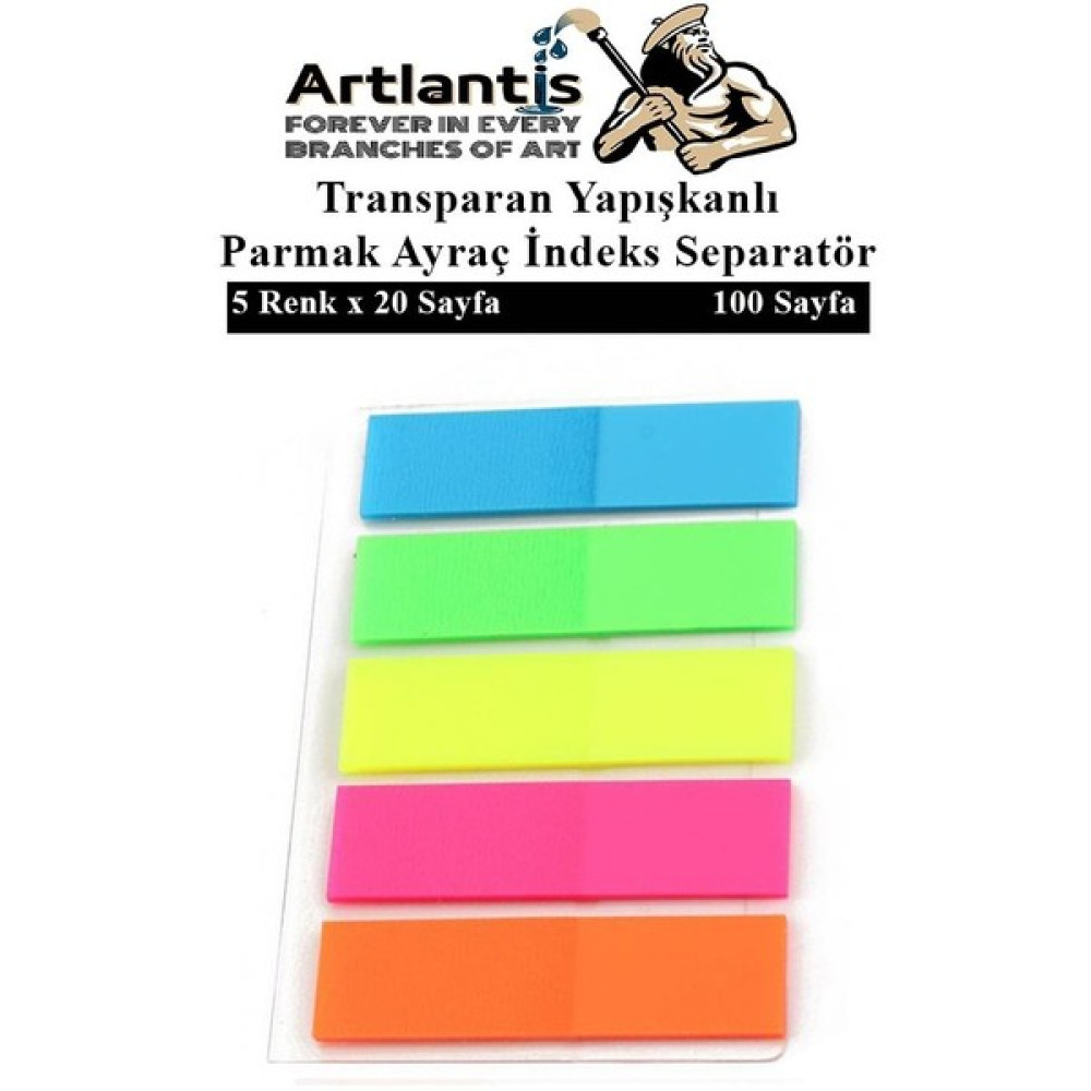 Artlantis Kendinden Yapışkanlı Ayraç Postit 5 Renkli 1 Adet Yapışkanlı Not Kağıdı Transparan Parmak Ayraç Indeks Seperatör 5'li Mini - Neon Not Defteri & Bloknot Fiyatı