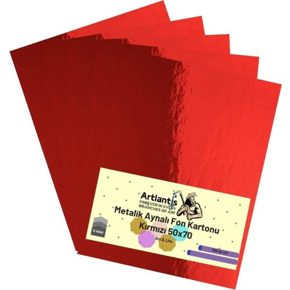 Artlantis Kırmızı 50X70 Metalik Aynalı Fon Kartonu 5 Adet 1 Paket Artlantis Aynalı Metalik Fon Kartonu Elişi Kağıdı Fiyatı