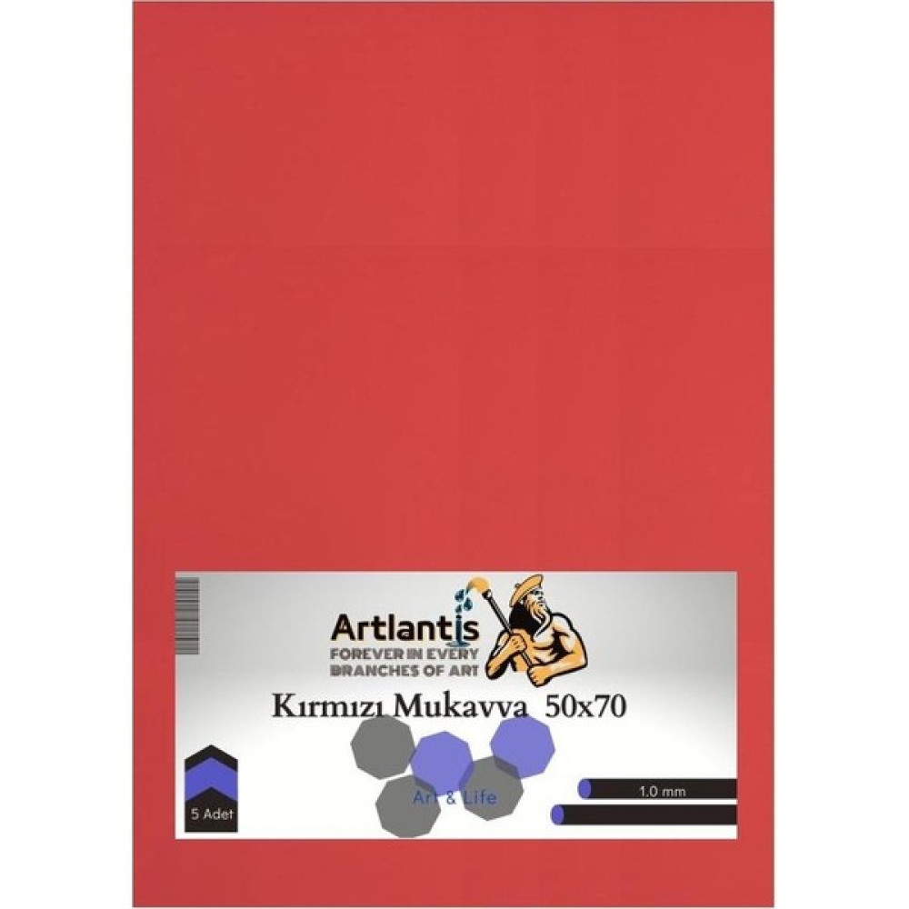 Artlantis Kırmızı Renkli Mukavva 50X70 5 Adet Artlantis Renkli Mukavva 5 Adet Fon Karton & Mukavva Fiyatı