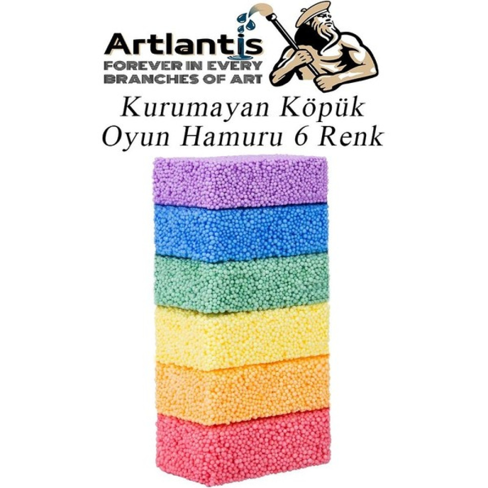 Artlantis Kurumayan Köpük Oyun Hamuru 6 Renk 1 Paket Köpük Hamur 6 Lı 6X10 gr Okul Öncesi Hobi Aktivite - Renkli Eğitici Oyuncak Fiyatı