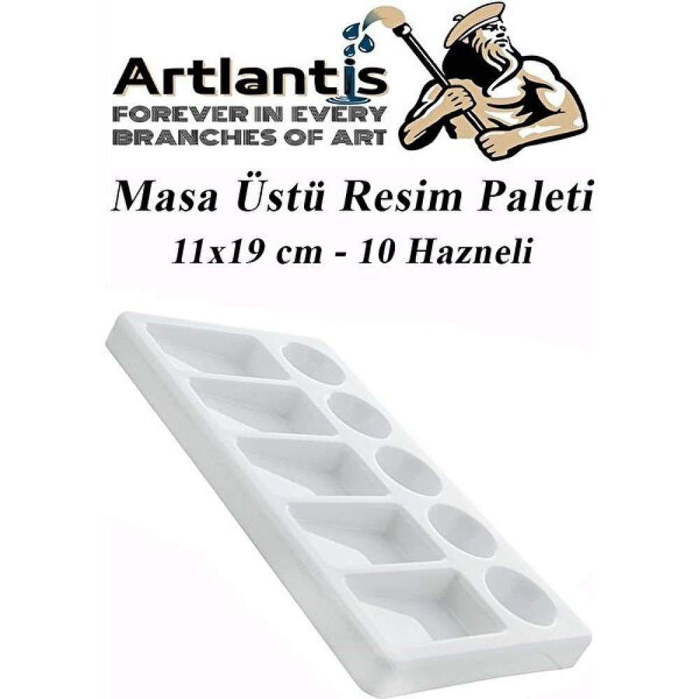 Artlantis Masa Üstü Resim Paleti 1 Adet 10 Hazneli Boya Paleti 11 x 19 cm Yardımcı Malzeme Fiyatı