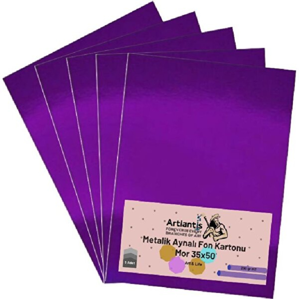 Artlantis Mor 35X50 Metalik Aynalı Fon Kartonu 5 Adet 1 Paket Artlantis Aynalı Metalik Fon Kartonu Elişi Kağıdı Fiyatı