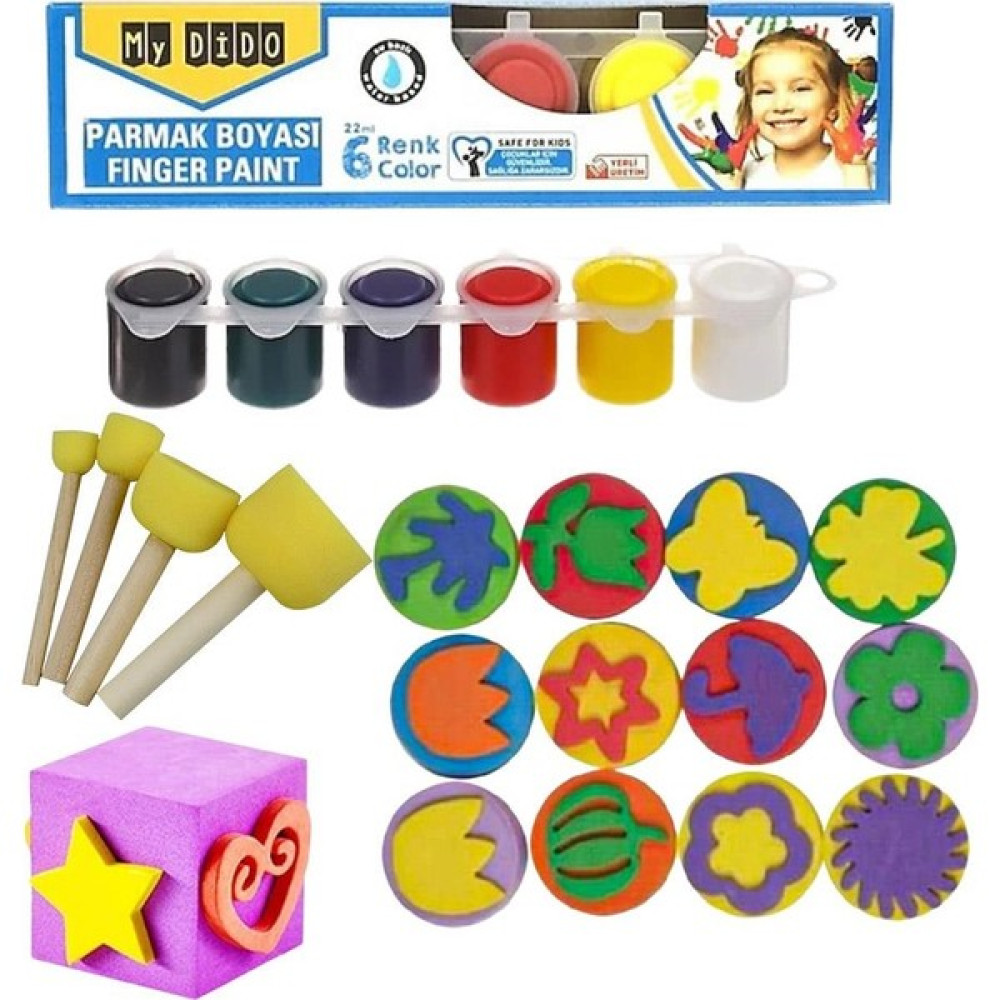 Artlantis Parmak Boyası Ponpon Sünger Tampon Fırça Küp Eva Sünger Baskı Seti 23 Parça 1 Paket Artlantis Parmak Boyası Baskı Seti 1 Paket Yüz & Parmak Boyası Fiyatı