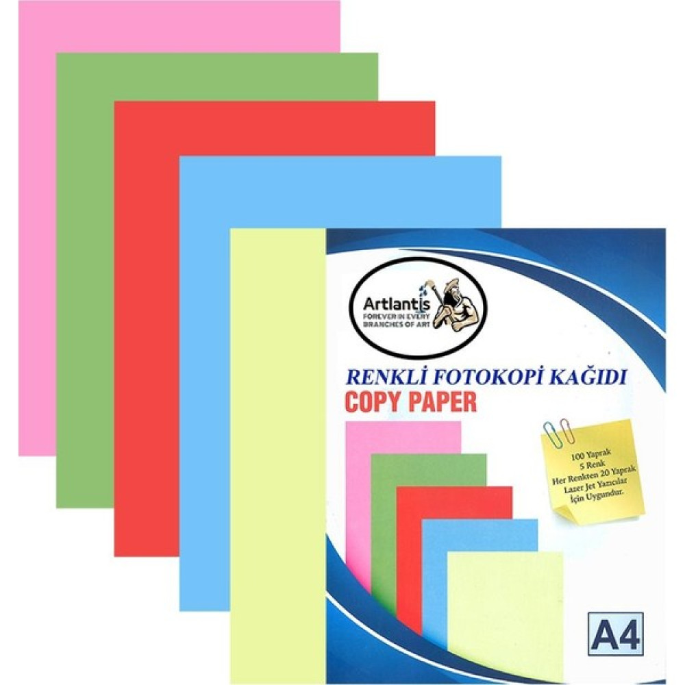 Artlantis Renkli A-4 Fotokopi Kağıdı 100 Lü 1 Paket Artlantis Fotokopi Renkli A4 Kağıdı 100 Lü 1 Paket Fotokopi Kağıdı Fiyatı