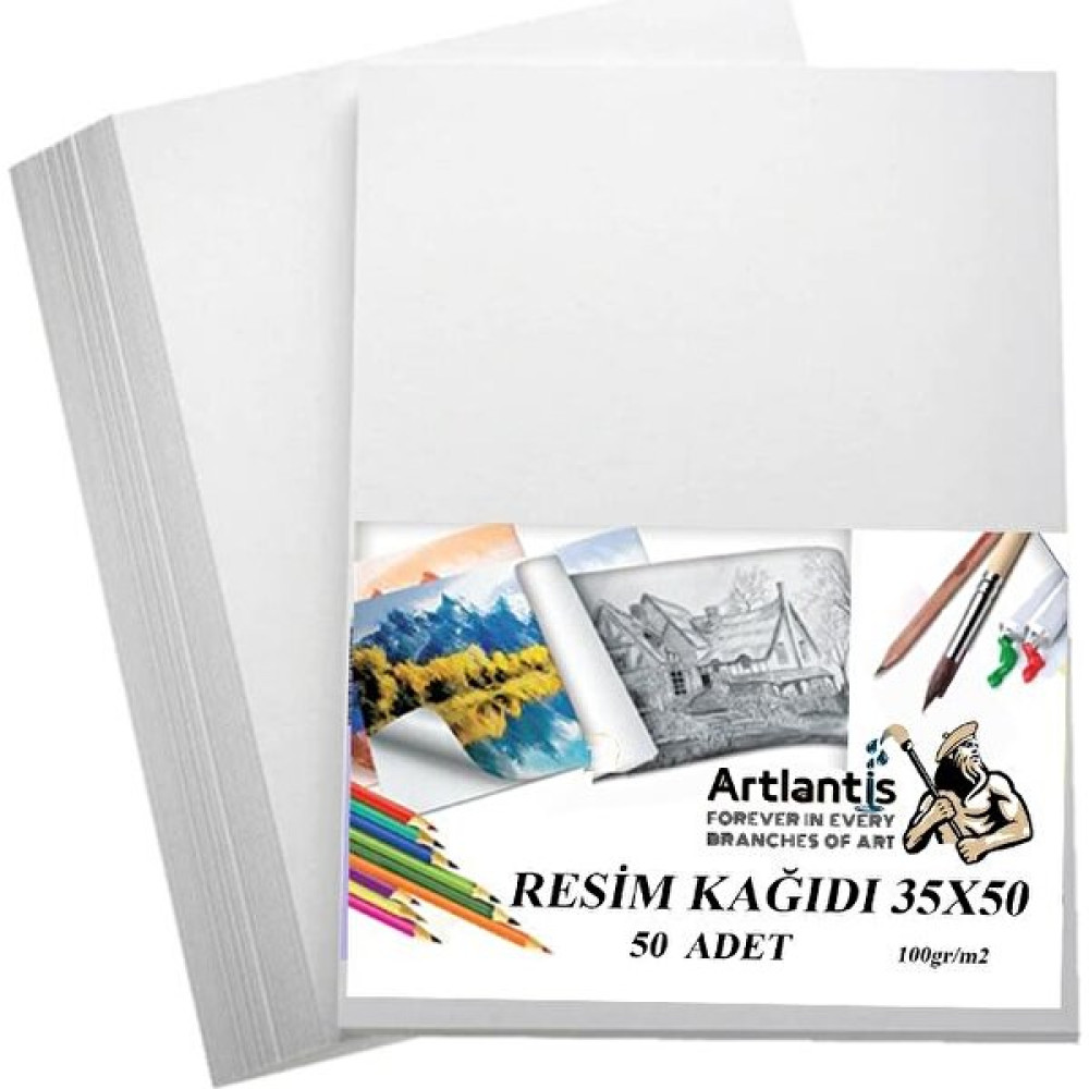 Artlantis Resim Kağıdı 35X50 50 Li 100 gr 1 Paket 35*50 Resim Kartonu - Beyaz - Standart Resim Defteri Fiyatı