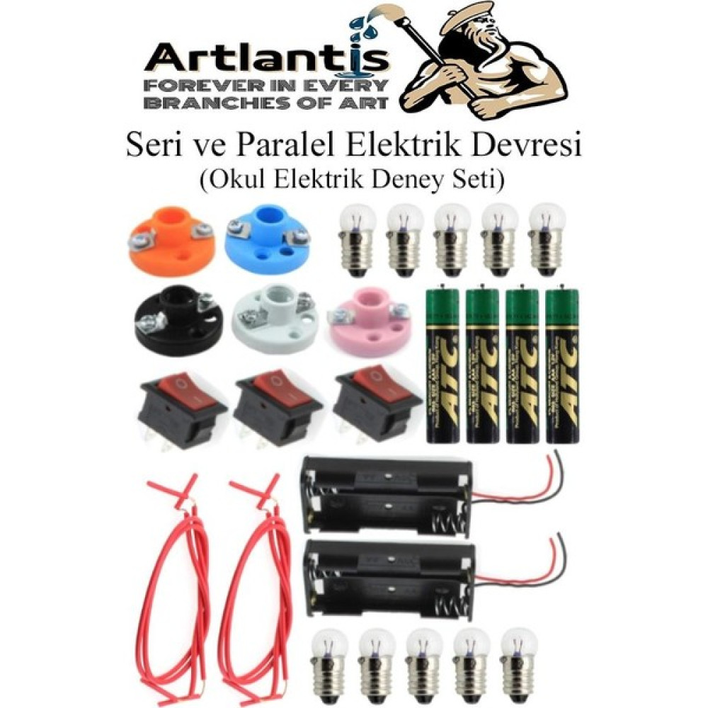 Artlantis Seri ve Paralel Elektrik Devresi 1 Paket Basit Elektrik Devresi Deney Seti Eğitici Iş Eğitimi Seti - Renkli - Standart Okul Malzemeleri Fiyatı