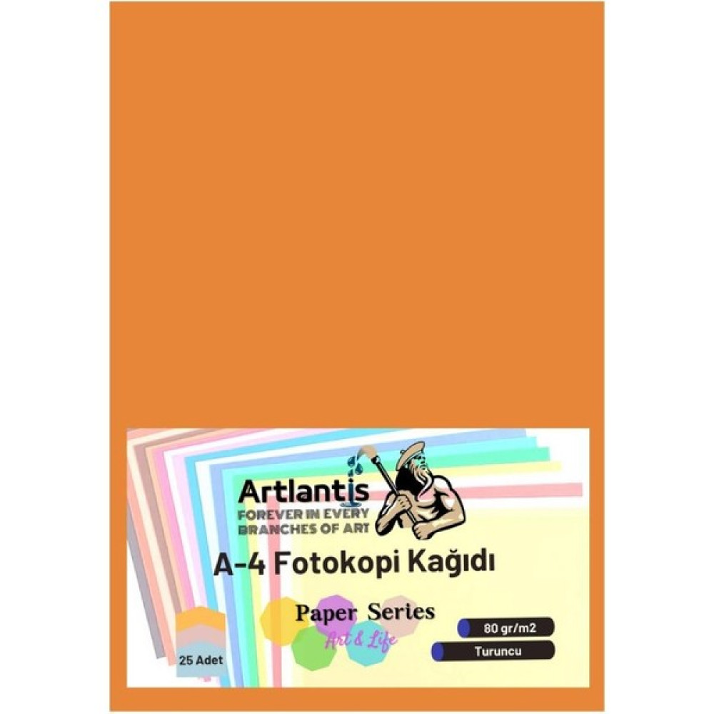 Artlantis Turuncu Renkli A-4 Fotokopi Kağıdı 25 Li 1 Paket Artlantis Fotokopi Renkli A4 Kağıdı Fotokopi Kağıdı Fiyatı