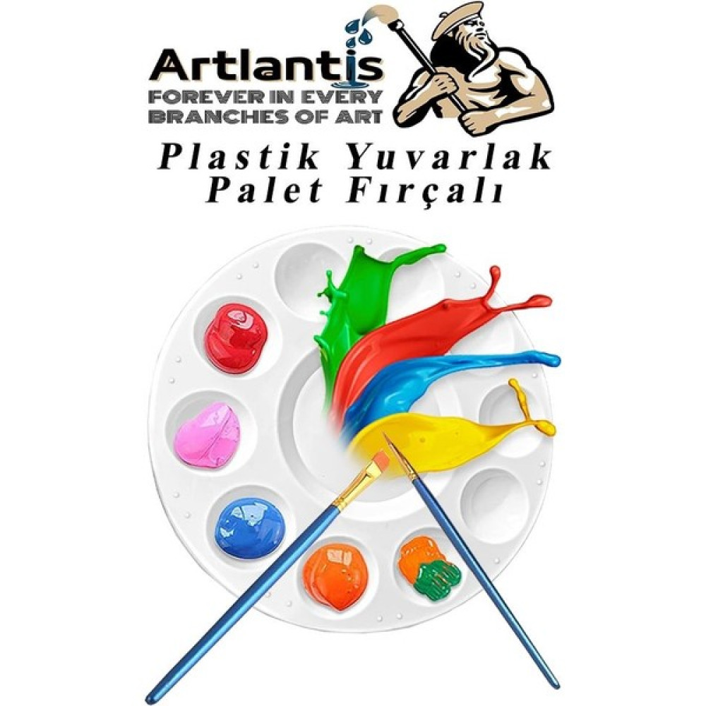 Artlantis Yuvarlak Resim Paleti Fırçalı 1 Paket 10 Hazneli Boya Paleti Sanatsal Boyalar Için Palet Akrilik Boya Yağlı Boya Guaj Boya Fırçalı Yardımcı Malzeme Fiyatı