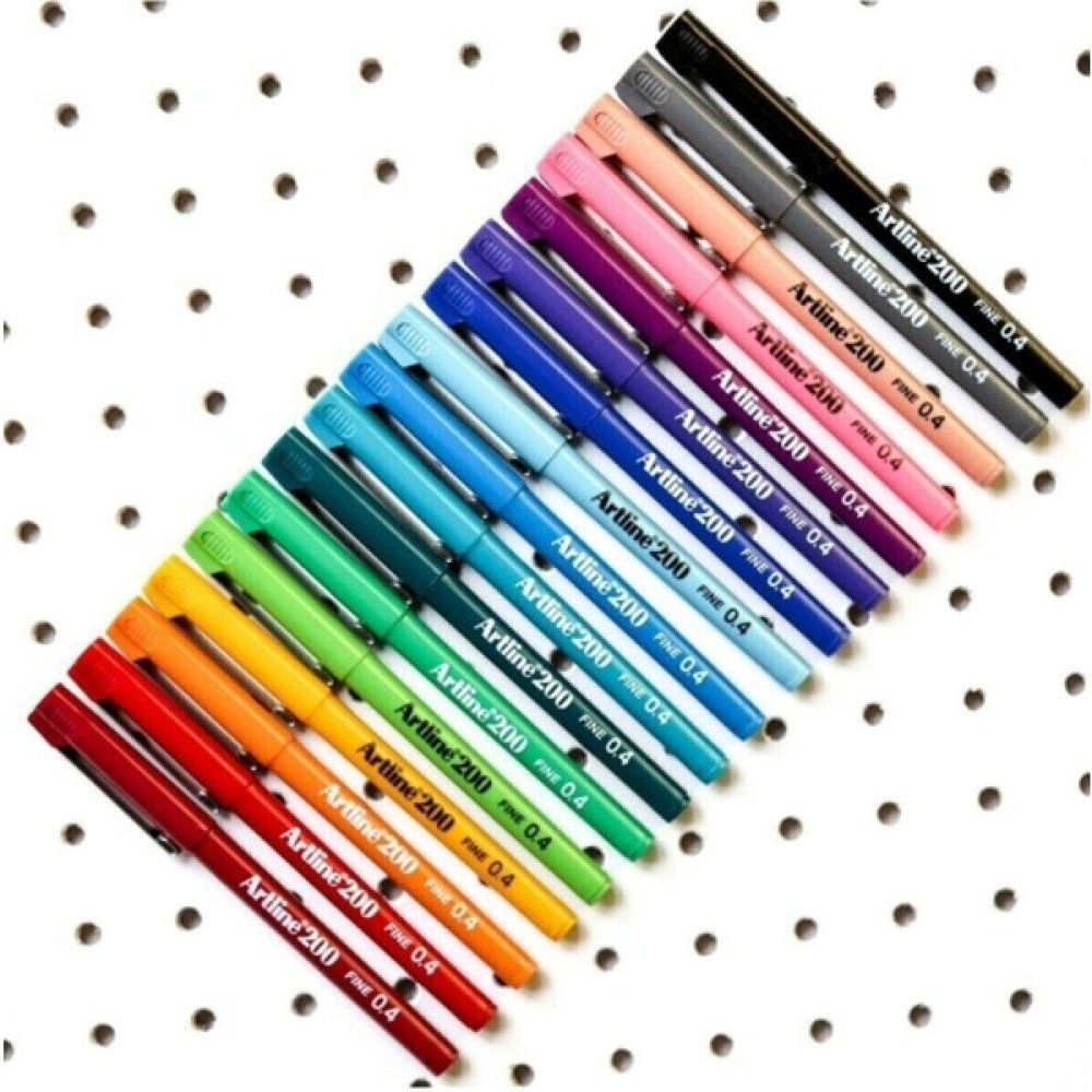 Artline 200 Fineliner 0.4 mm Ince Uçlu Yazı ve Çizim Kalemi 15 Renk Set Kesik Uçlu (Kaligrafi) Kalem Fiyatı