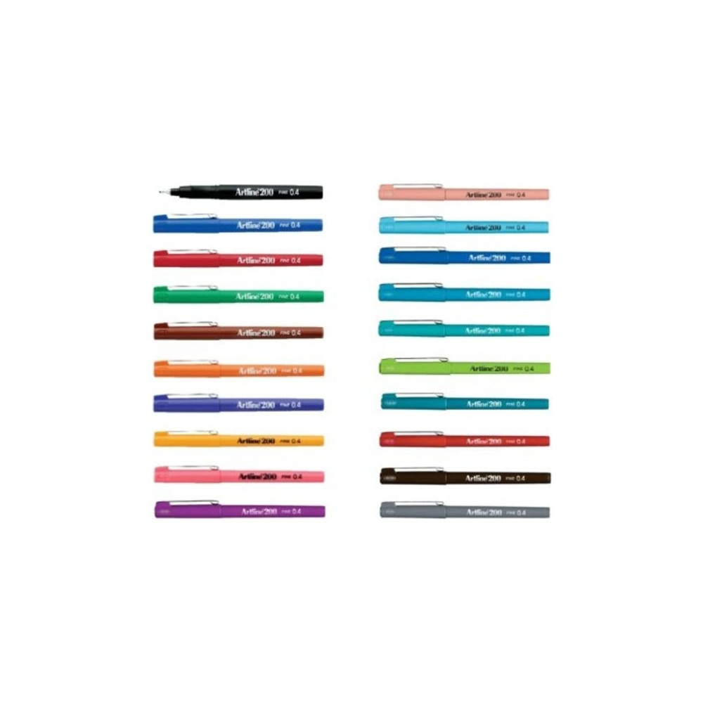 artline 200 Fineliner 0.4 Mm Ince Uçlu Yazı Ve Çizim Kalemi 20li Set Teknik Çizim ve Grafik Kalemi Fiyatı