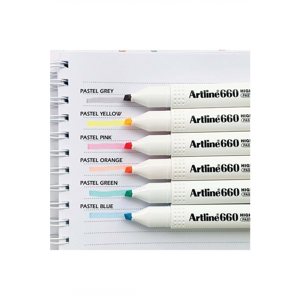 artline 660 Pastel Seri 6lı Fosforlu Kalem Seti-2 Fosforlu Kalem Fiyatı