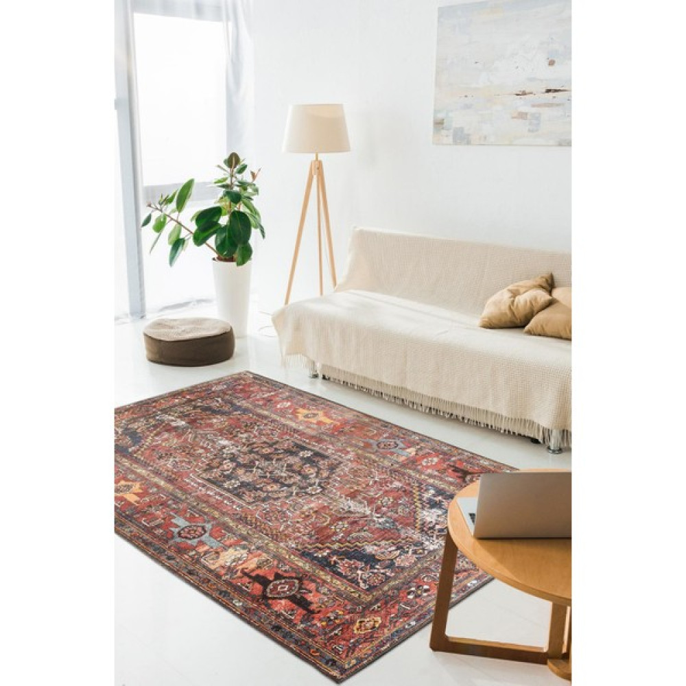 Artloop Etnik Desenli Salon Halısı, Soul Şönil |Pamuk-Polyester| Rustik Halı Al 132 - Renkli - 75 x 150 cm Salon Halısı Fiyatı