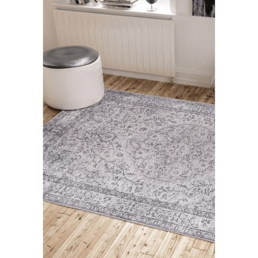 Artloop Halı, Dorian Şönil, Dokuma, Dekoratif Halı |Pamuk-Polyester| Gri Halı Al 97 - 150 x 150 cm Salon Halısı Fiyatı