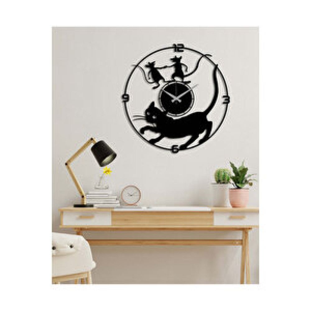 Artroya 1 Cat 2 Mouse Metal Duvar Saati Dekoratif Saat Fiyatı