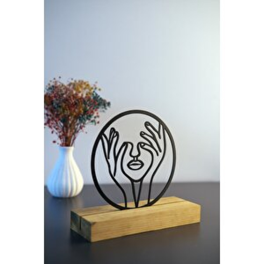 Artroya Hediyelik 17x17 Metal Ahşap Sanatsal Yüz Masa Ve Raf Dekoru Yılbaşı Hediyesi Biblo Fiyatı