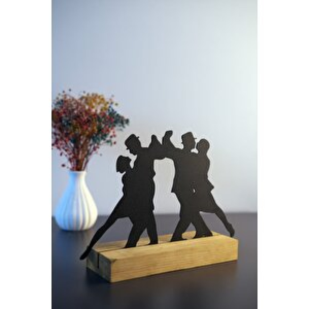 Artroya Hediyelik 17x25 Metal Ahşap Dans Tutkusu Masa Ve Raf Dekoru Yılbaşı Hediyesi Biblo Fiyatı