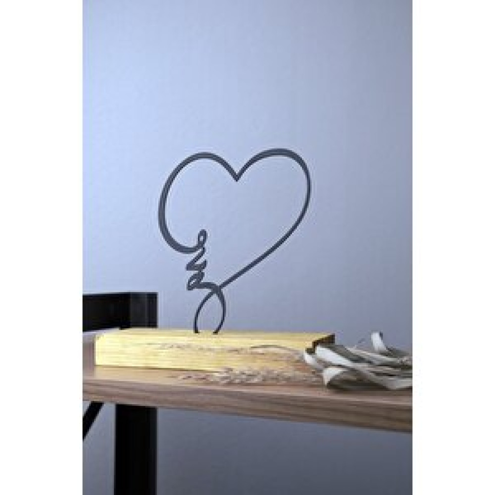 Artroya Hediyelik 18x14 Metal Ahşap Love Kalbi Masa Ve Raf Dekoru Yılbaşı Hediyesi Biblo Fiyatı