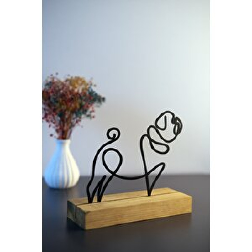 Artroya Hediyelik 18x16 Metal Ahşap Sanatsal Pug Köpek Masa Ve Raf Dekoru Yılbaşı Hediyesi Biblo Fiyatı