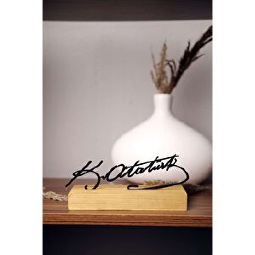 Artroya Hediyelik 21x8 Metal Ahşap Atatürk Imzası Masa Ve Raf Dekoru Yılbaşı Hediyesi Biblo Fiyatı