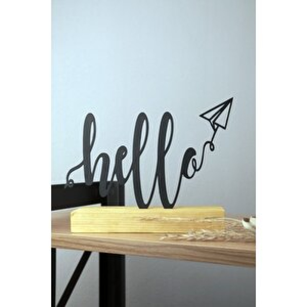 Artroya Hediyelik 25x16 Metal Ahşap Hello Masa Ve Raf Dekoru Yılbaşı Hediyesi Biblo Fiyatı