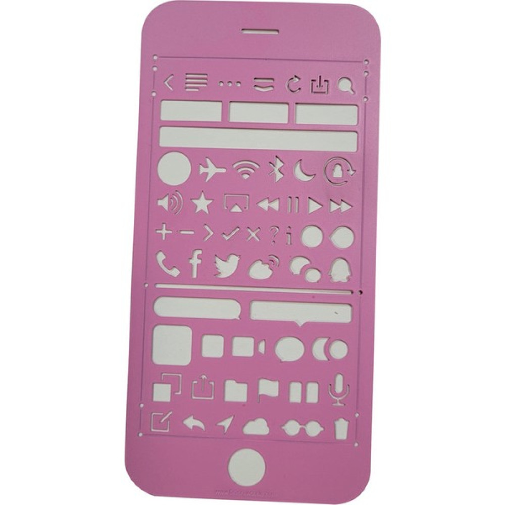 Artscholar Journal Defter Çizim Şablonu - Metal - Pembe 13 x 7 cm Cetvel Fiyatı