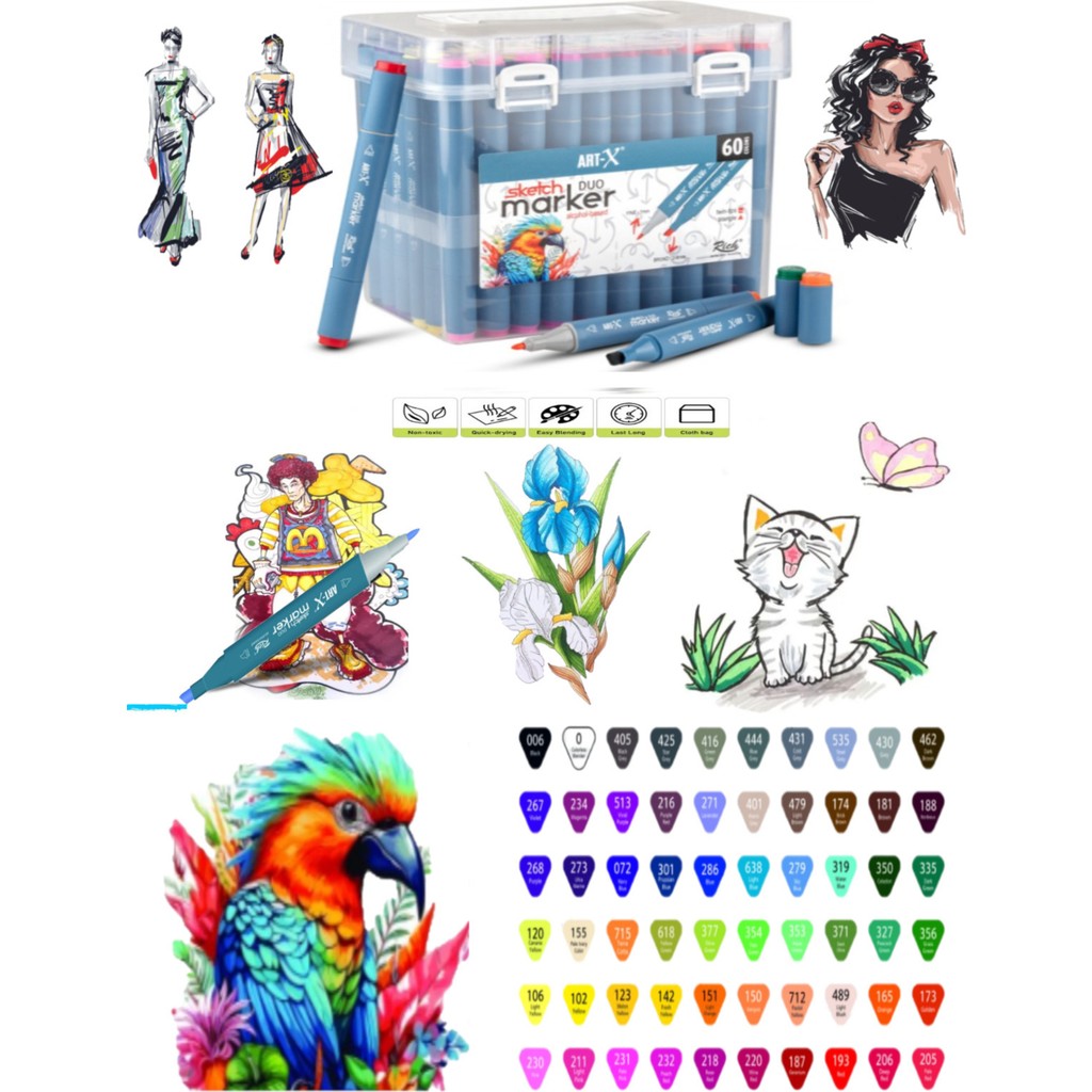 Arttone Sketch Marker Çift Taraflı Kalem Seti 60'lı Kalem & Yazı Gereçleri Fiyatı