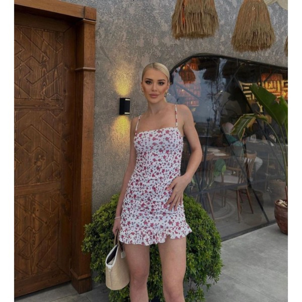 Artuğ Boutique Kadın Çiçek Desenli Fırfırlı Mini Elbise Elbise Fiyatı