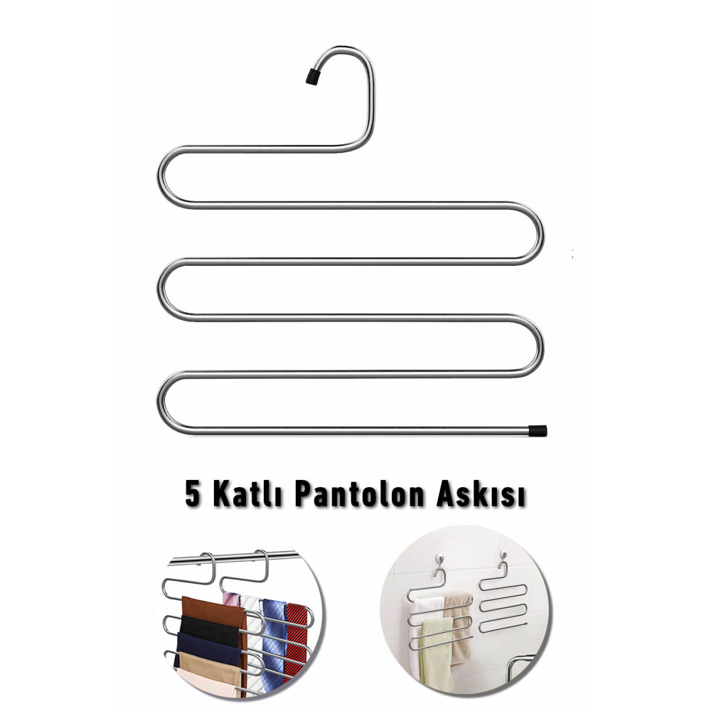 ARVALE 1 Adet Metal Pantolon Eşarp Askısı 5 Katlı 1 Adet Askı Ev & Dekorasyon Aksesuarları Fiyatı