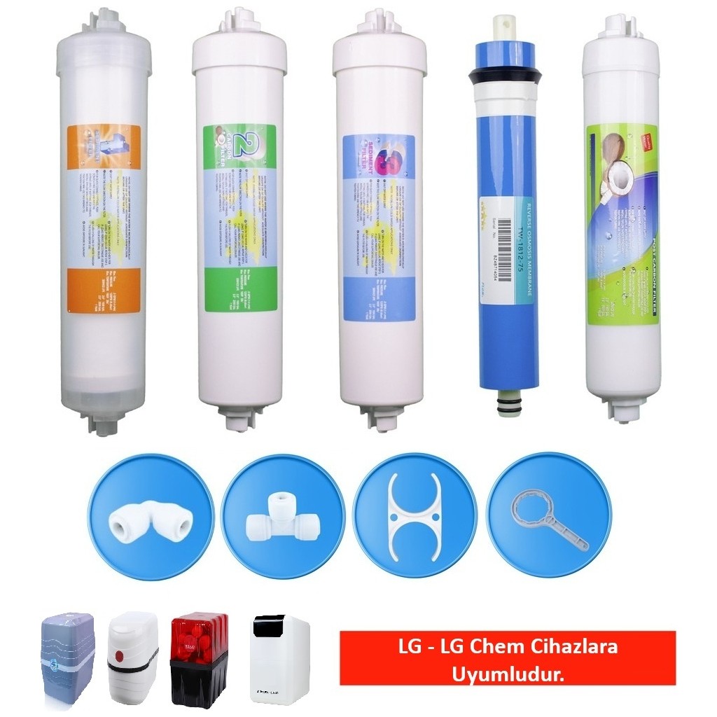 Arvepa Lg ve Lg Chem Su Arıtma Cihazı Uyumlu 5'li Filtre Seti Su Arıtma Cihazı Fiyatı