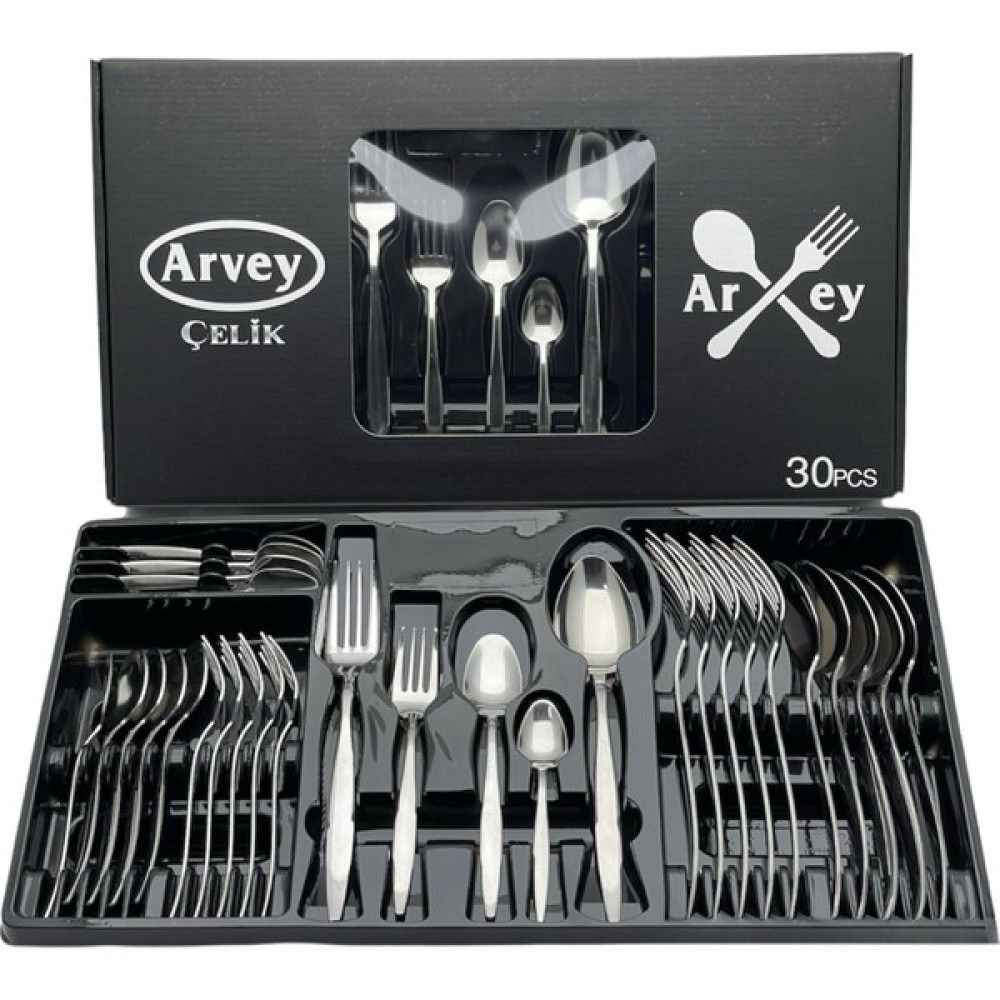Arvey Lizbon 30 Parça 6 Kişilik Çatal Kaşık Takımı - Gümüş Çatal / Kaşık / Bıçak Takımları Fiyatı