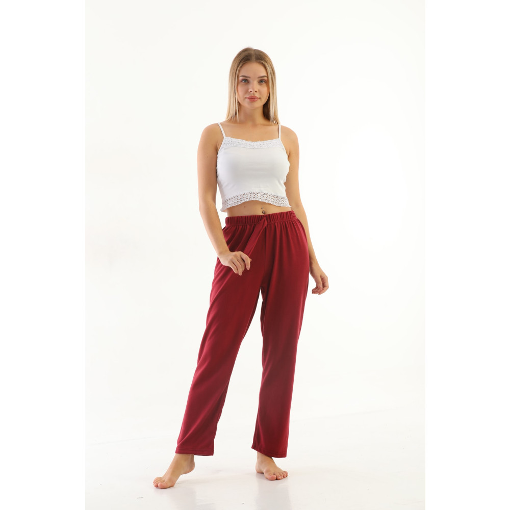 Arvin Pijama Kadın Bordo Düz Renk Termal Pijama Altı XS Beden Kadın Pijama Fiyatı