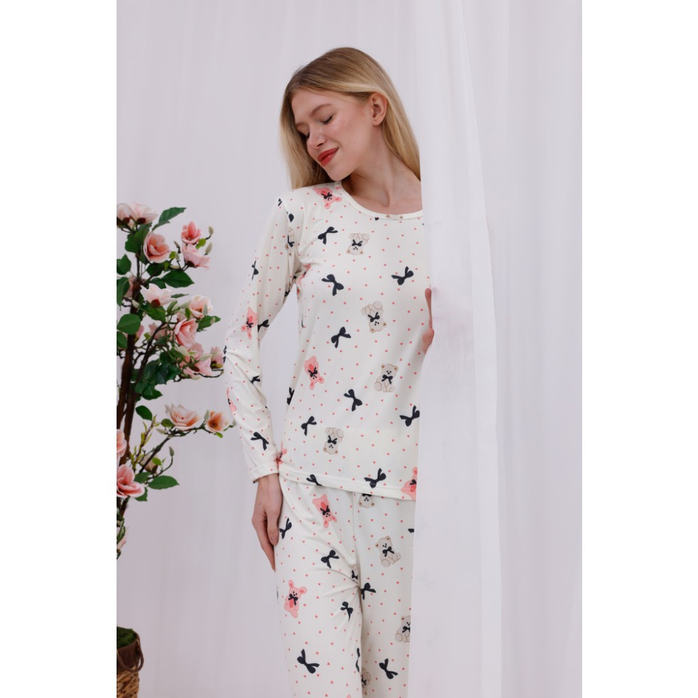Arvin Pijama Kadın Yumuşak Dokulu Rahat Kalıp Uzun Kollu Örme Pijama Takımı Kadın Pijama Fiyatı