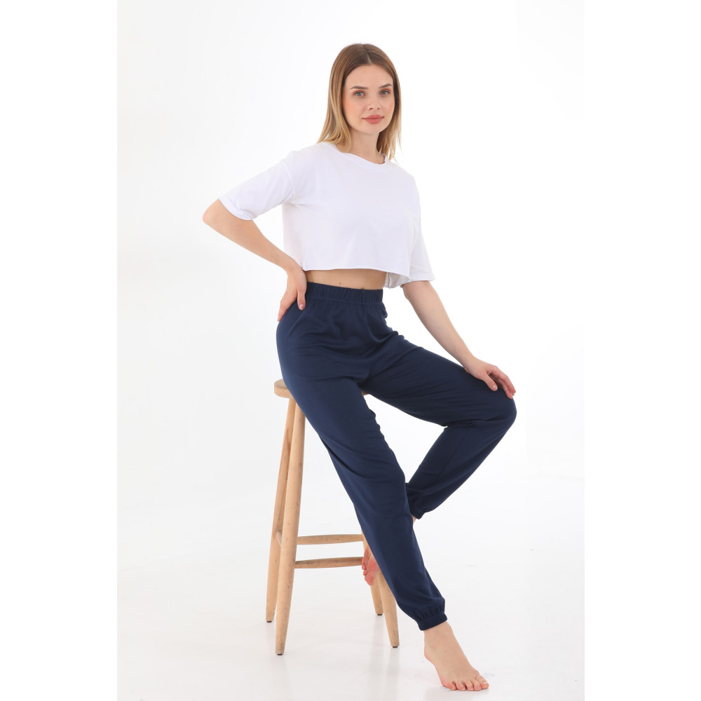 Arvin Pijama Lacivert Renk Yumuşak Dokulu Unisex Paça Lastikli Pijama Alt Eşofman L Beden Kadın Pijama Fiyatı