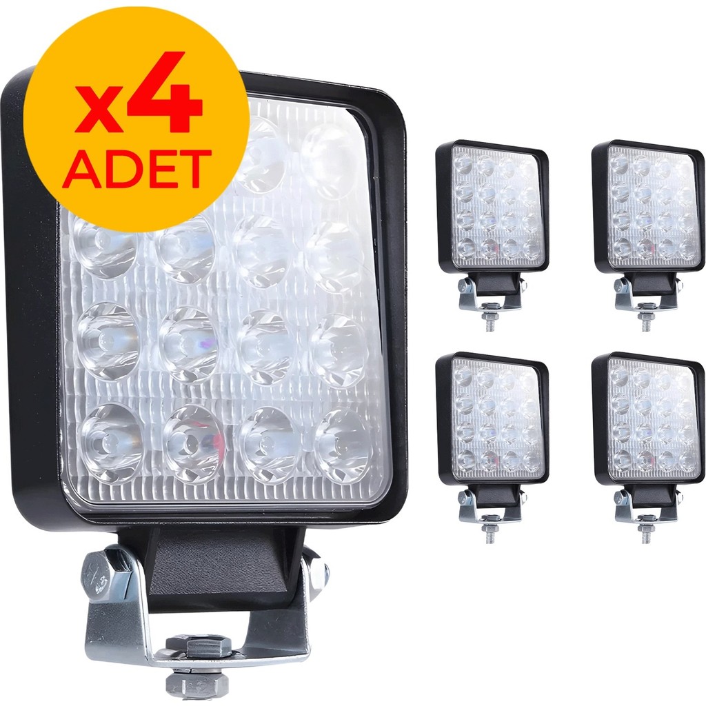 ARW 4 Adet Off Road Beyaz LED Sis Farı Kare Çalışma Lambası 12/24V Ofis Masa Lambası Fiyatı