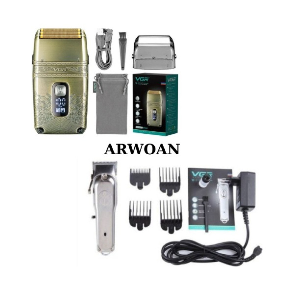 Arwoan 2\'li Kombo V114+V335 Tıraş Makineleri Sinek Kaydı Traş Saç Sakal Traşı - antrasit Erkek Tıraş Ürünleri Fiyatı