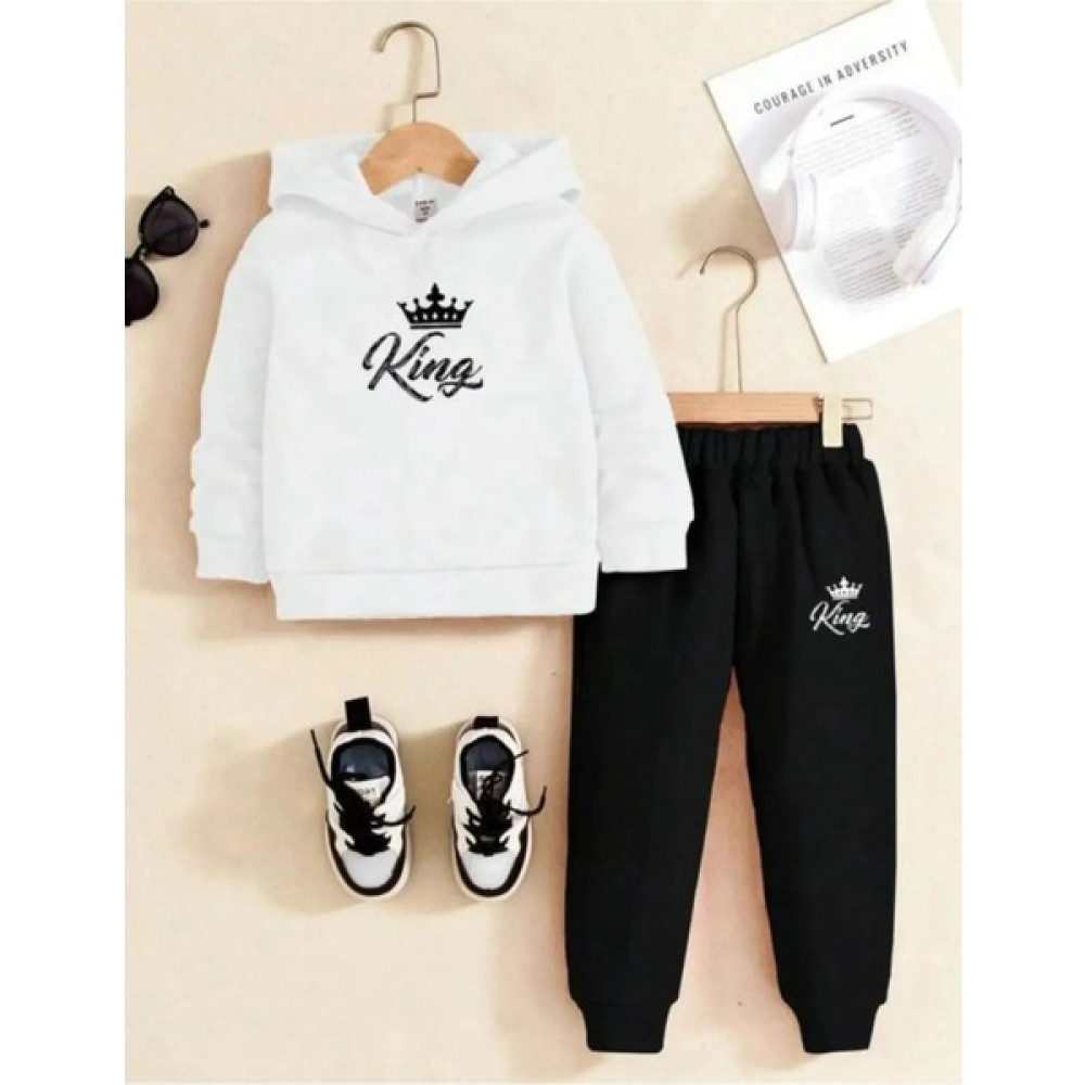 Arya Fi Life King Taç Baskılı Erkek Çocuk Kapüşonlu Sweatshirt Eşofman Kız Çocuk Eşofman Fiyatı