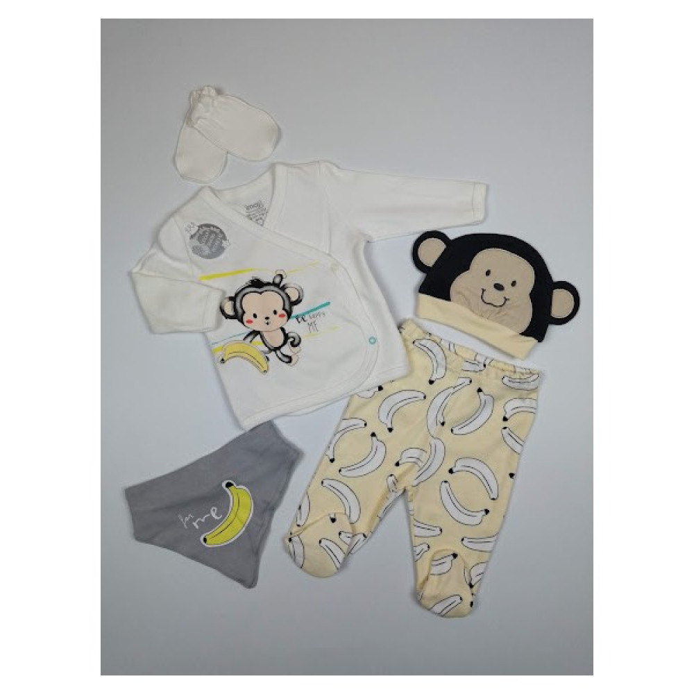 Arya Kids Erkek Bebek Sevimli Maymun Hastane Çıkışı Bebek Hastane Çıkışı Fiyatı