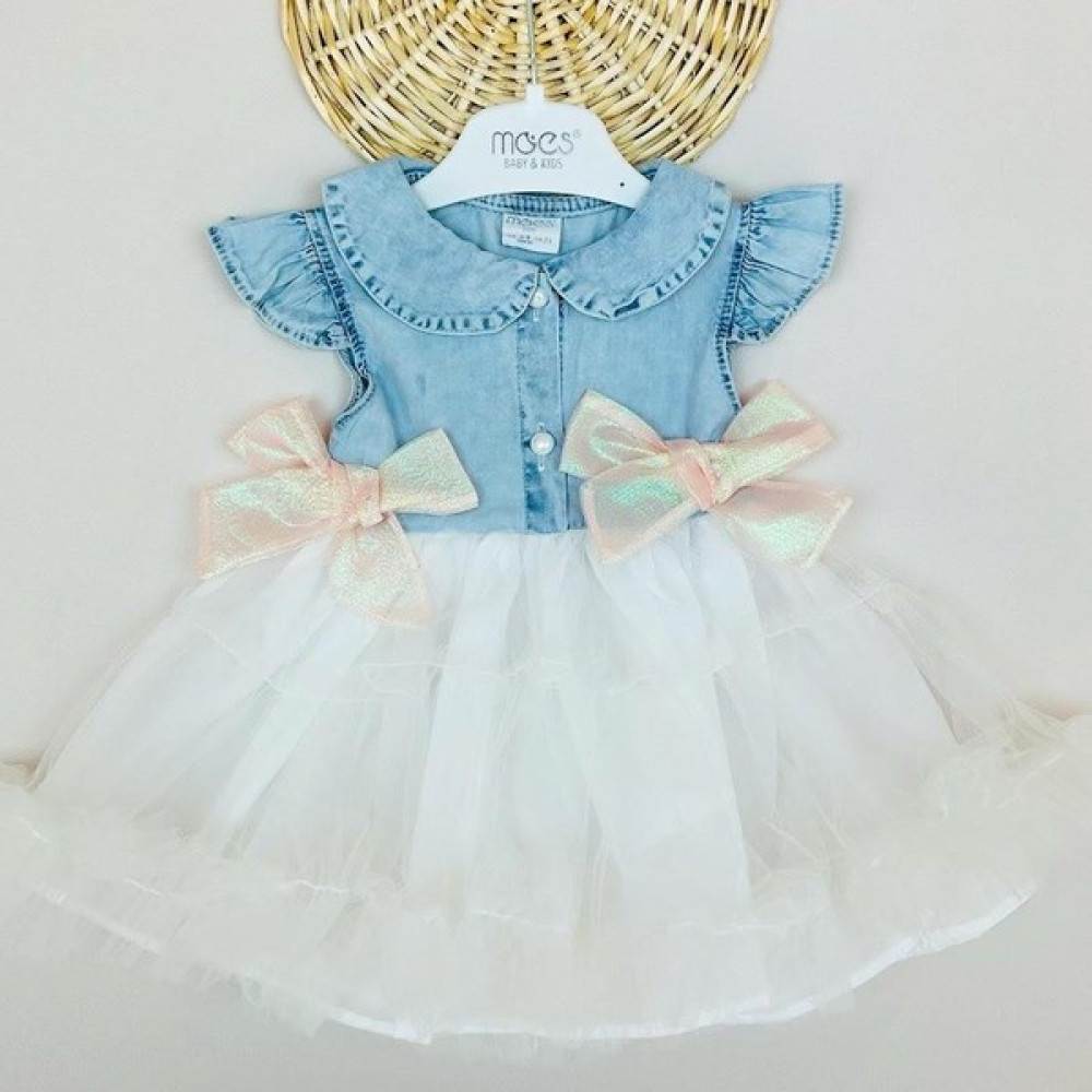 Arya Kids Kız Bebek Yazlık Doğum Günü Tütülü Kot Elbise Bebek Elbisesi Fiyatı