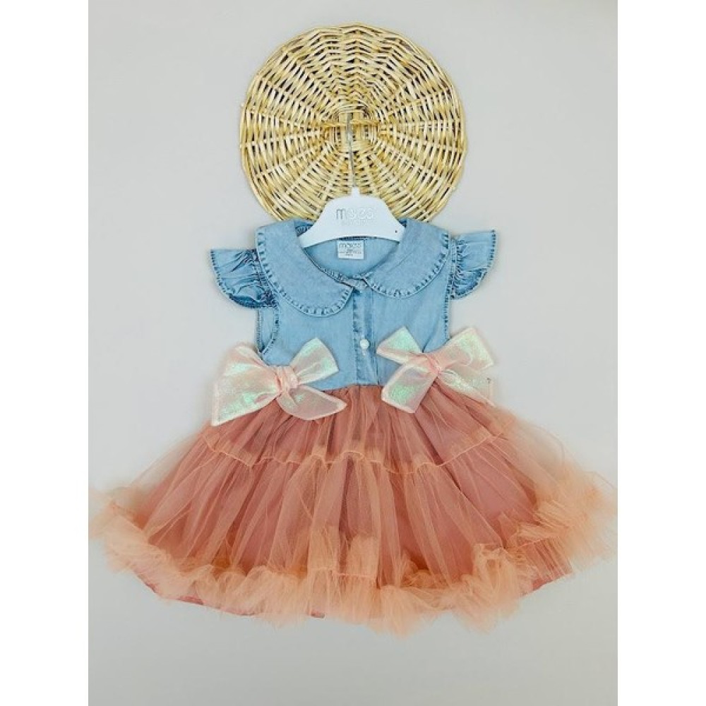 Arya Kids Kız Bebek Yazlık Doğum Günü Tütülü Kot Elbise Pembe Bebek Elbisesi Fiyatı