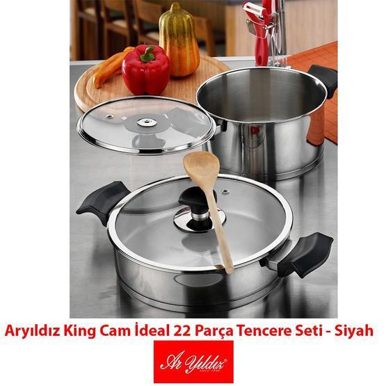 Aryıldız King 22 Parça Cam İdeal Tencere Çeyiz Set