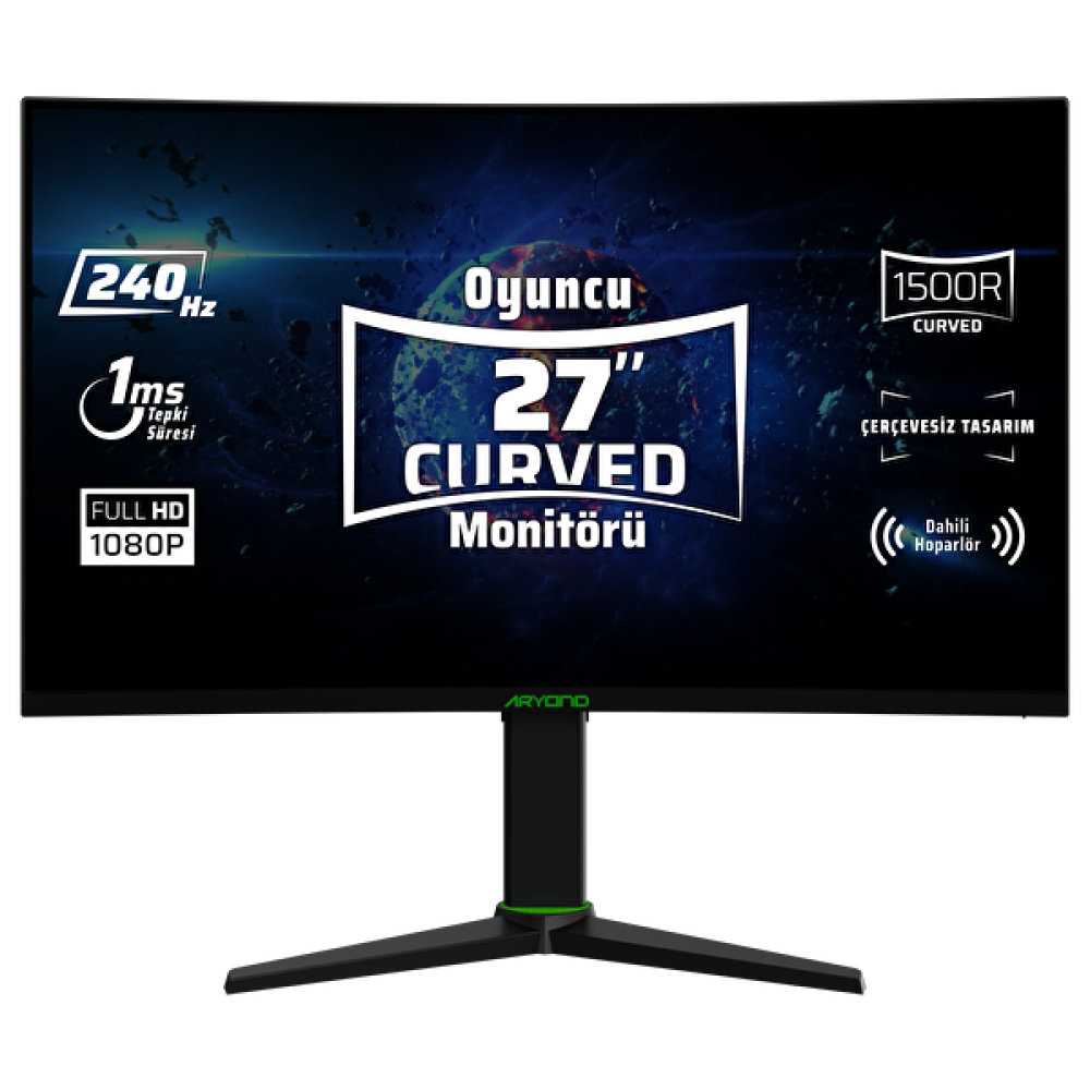 Aryond A27 V1.2 27 İnç Fhd 1920x1080 240 Hz 1 Ms İnce Çerveve Hoparlörlü Curved Oyuncu Monitörü Monitör Fiyatı