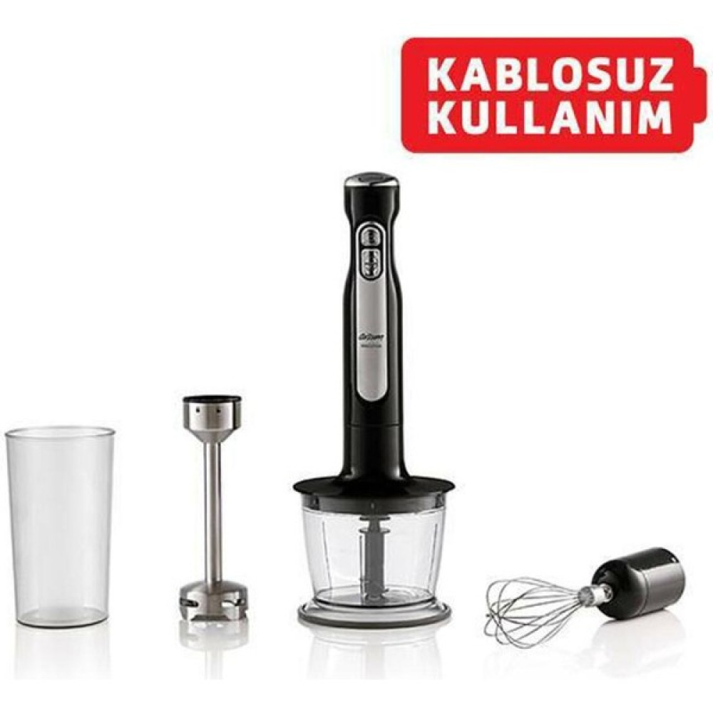 Arzum AR1127 Freestick Şarjlı Kablosuz El Blender Seti Çırpma ,karıştırma, Paslanmaz Çelik Siyah Doğrayıcılar / Rondolar Fiyatı
