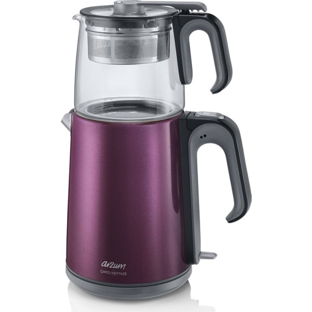 Arzum AR3031 Çaycı Heptaze Çay Makinesi - Inox / Cam - Mürdüm Çay Makineleri Fiyatı
