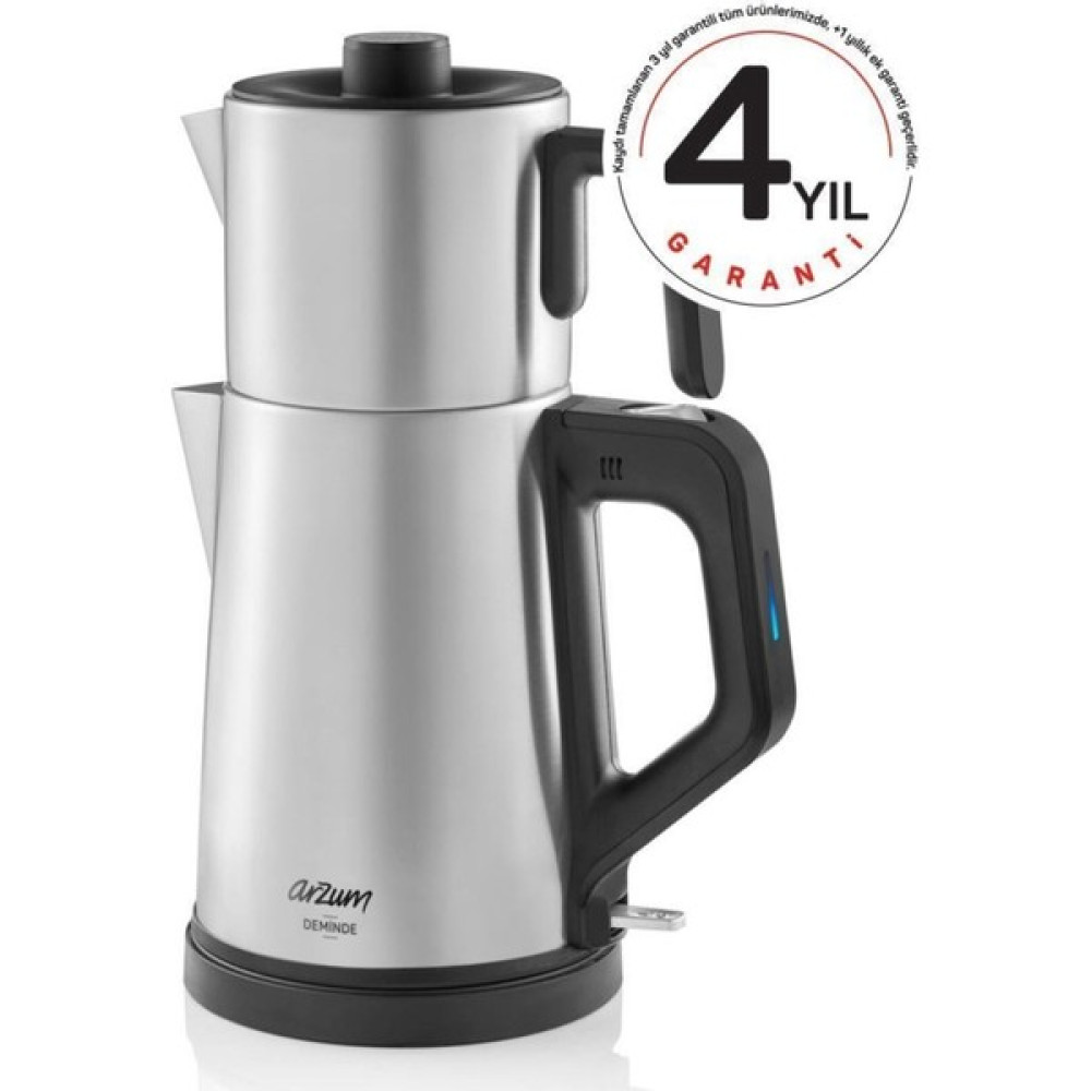 Arzum AR3129 Deminde Inox Çay Makinesi - Gri Çay Makineleri Fiyatı