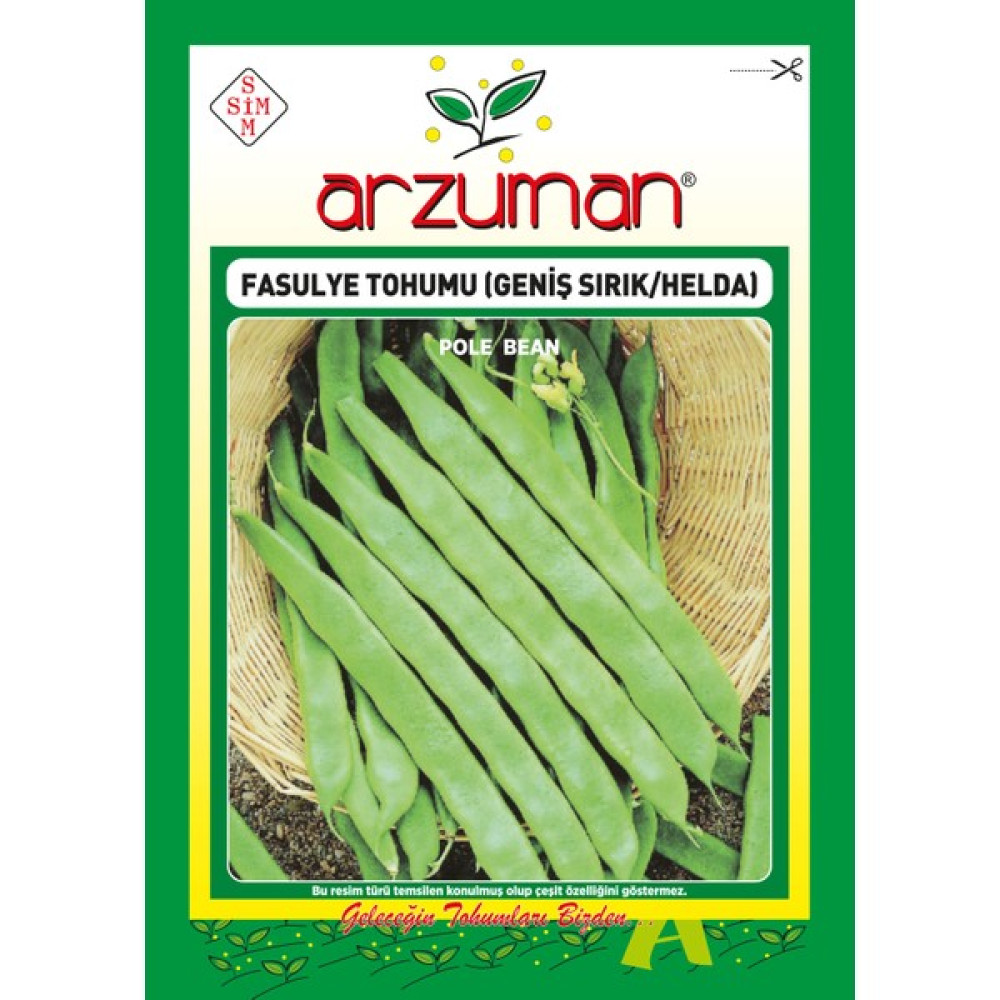 Arzuman Geniş (Helda Tipi) Sırık Fasülye Tohumu 50 Gram - 50 gr Tohum Fiyatı