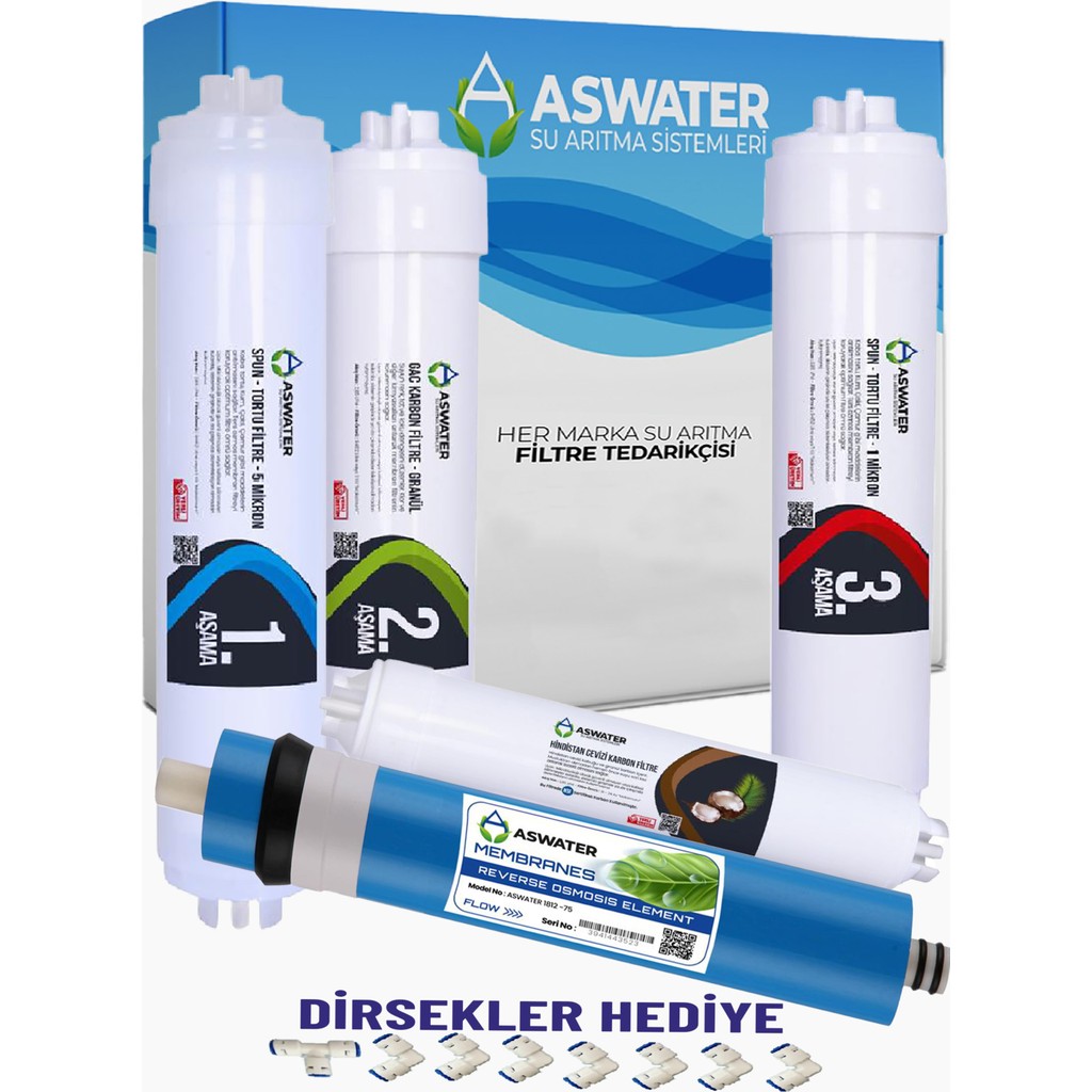 As Water Ihlas Aura Cebilon -Plus-Silver-Platinum -Uyumlu Filtre Seti 5 Aşamalı Diğer Fiyatı