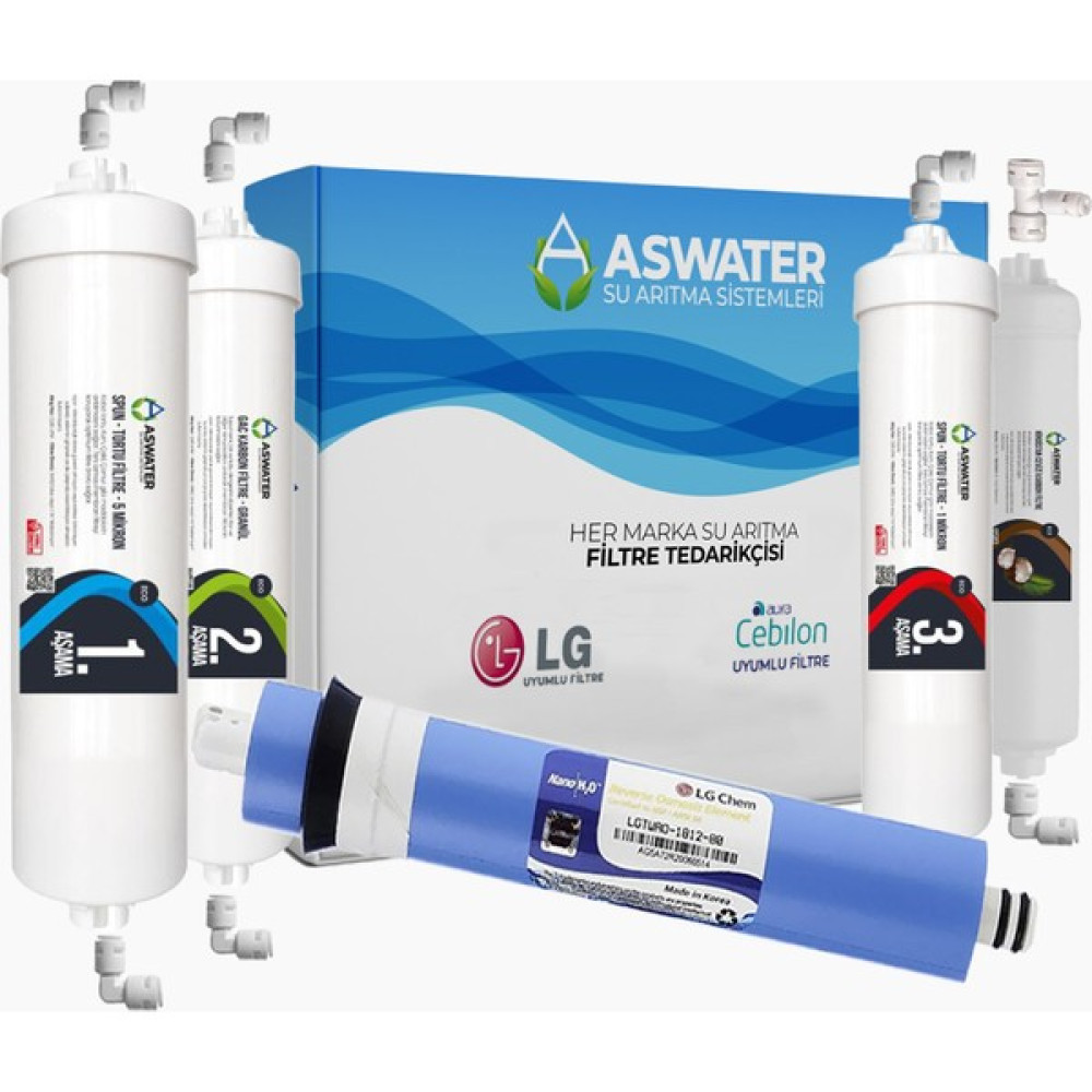 As Water Ihlas Aura Cebilon -Plus-Silver-Platinum -Uyumlu Filtre Seti 5 Aşamalı Orijinal Lg Membran Bahçe Makinesi Aksesuar & Yedek Parça Fiyatı