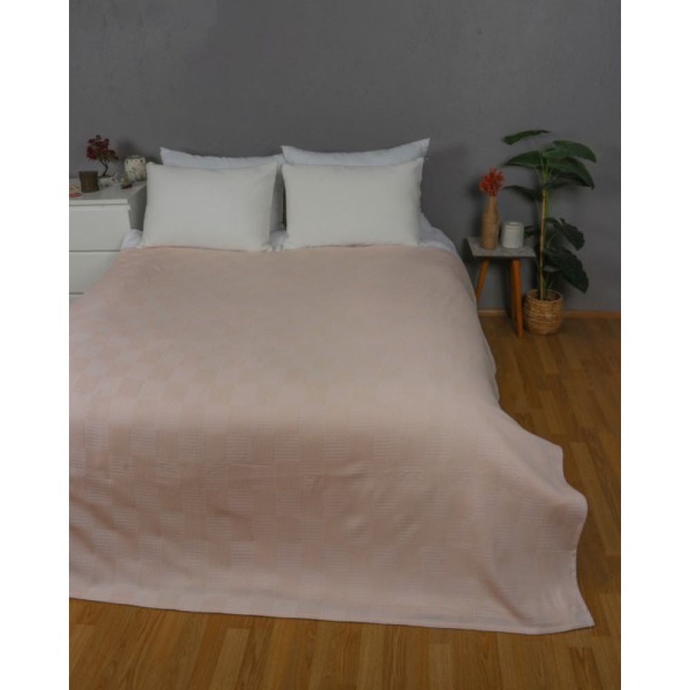 Asa Cotton Damalı Tek Kişilik Yatak Örtüsü Pike, %100 Pamuk, 160X230 cm - Pudra Pike & Pike Takımı Fiyatı