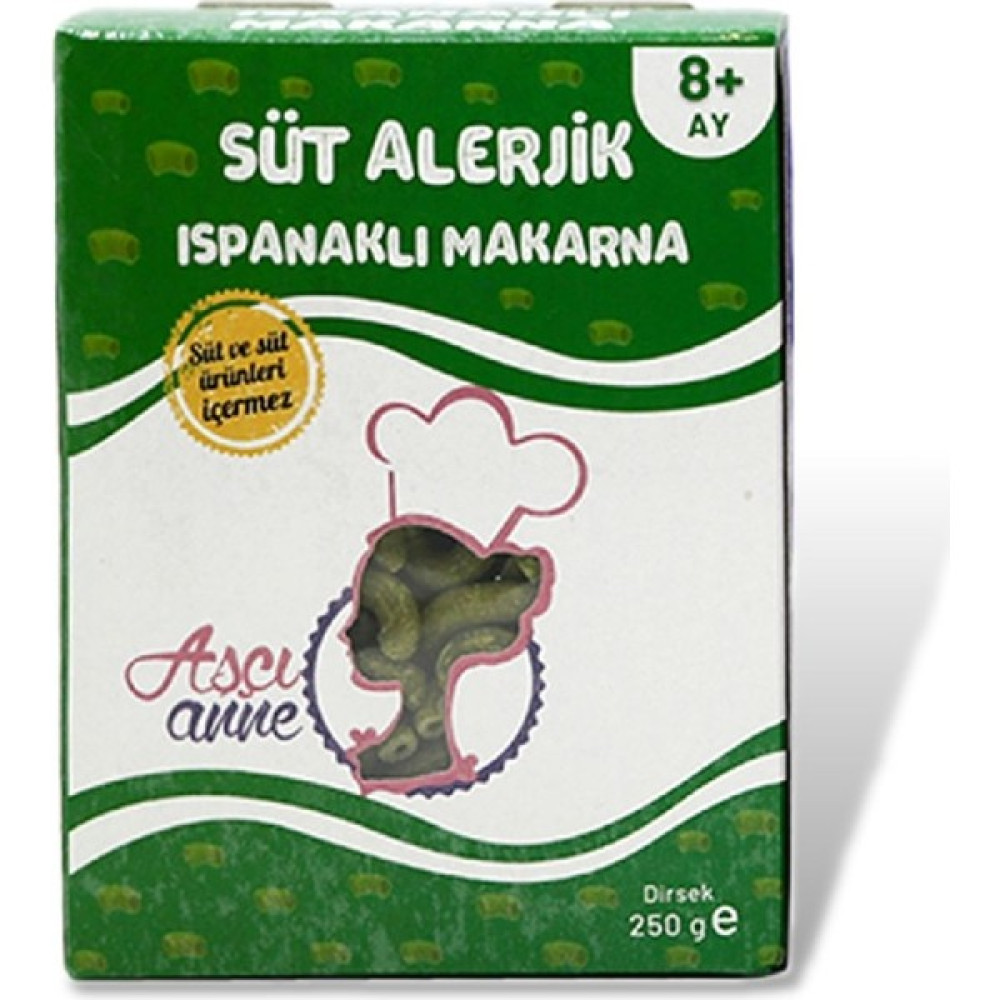 Aşçı Anne Süt Alerjik Ispanaklı Makarna (8+Ay) 250 gr Bebek Beslenme Gereçleri Fiyatı