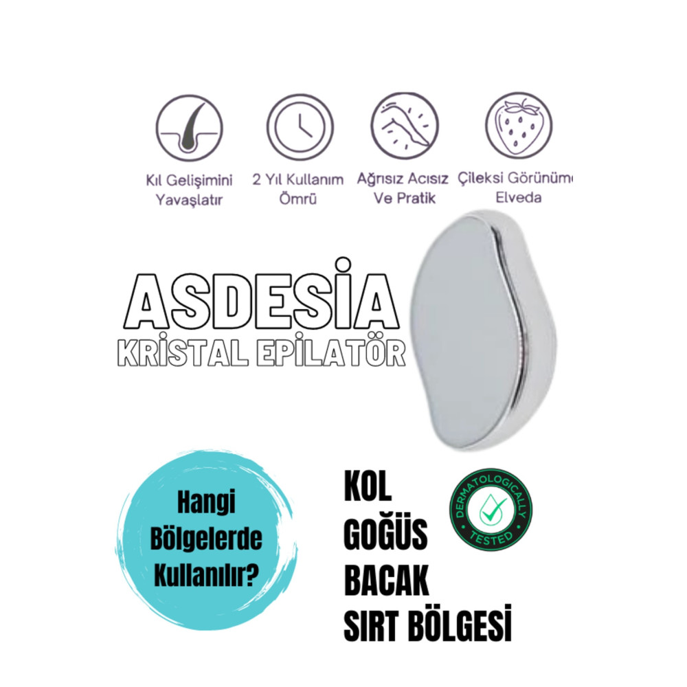 ASDESİA Crystal Eraser Epilasyon Aleti Tüy Silgisi Tüy Alıcı Fiziksel Kristal Epilatör Gümüş Krom Ağda Ürünleri ve Makineleri Fiyatı